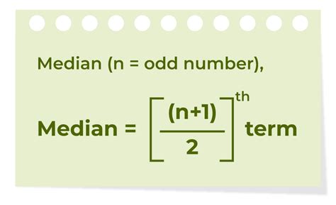 median of odd numbers formula